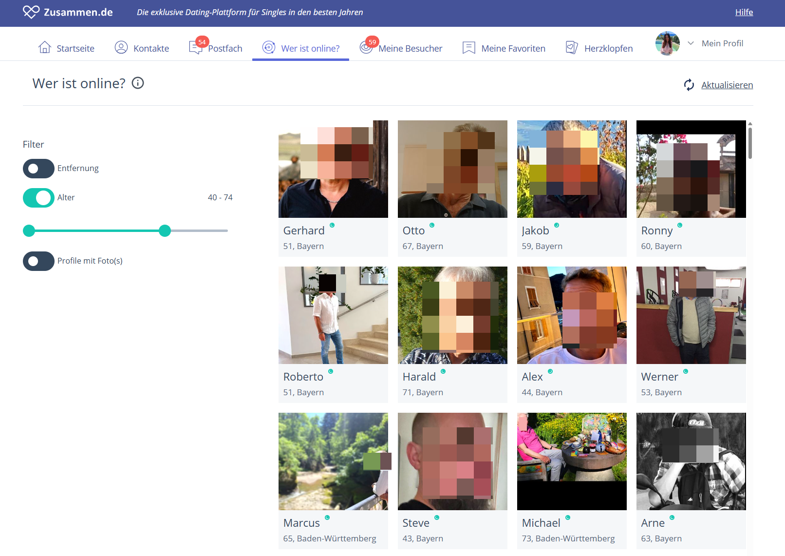 Zusammen Wer ist online